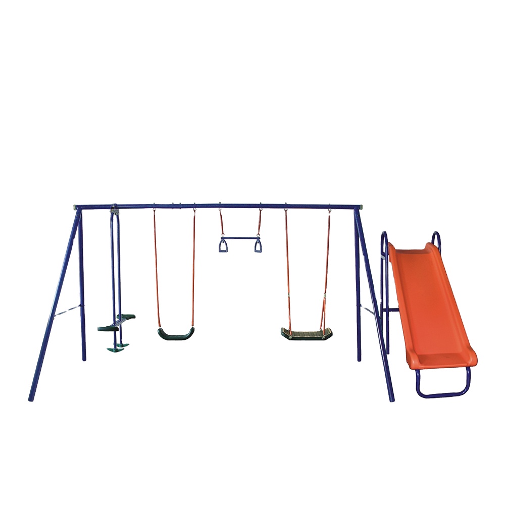 Kids Outdoor Swing And Slide - Toptan Ucuz Altı İstasyonlu Açık Hava