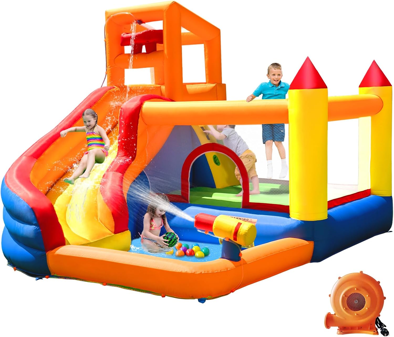 Kids Outdoor Playhouse - HuaKastro Çocuklar İçin Havuzlu Şişme Su