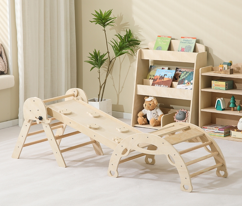 Kids Outdoor Wooden Climbing Frame - Sıcak Satış 7'si 1 Arada Montessori