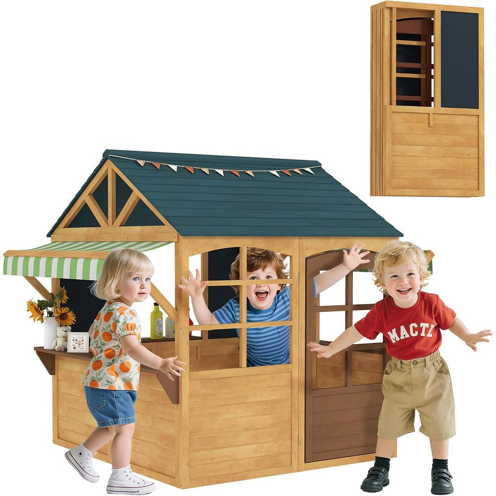 Qaba Kids Outdoor Playhouse - Qaba katlanabilir açık hava oyun evi,