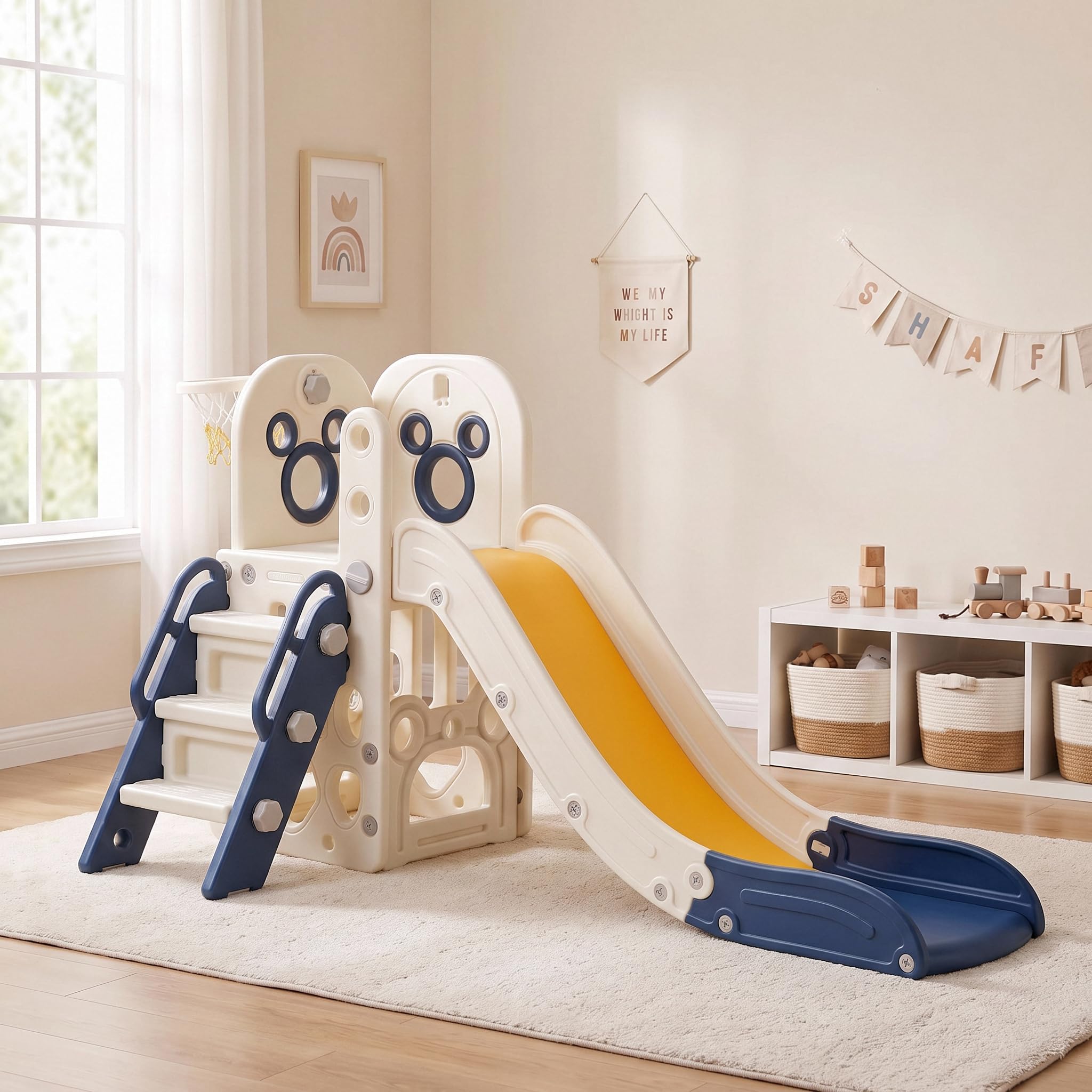 Kids Outdoor Playground - 6'sı 1 Arada Çocuk Kaydıraklı Oyun