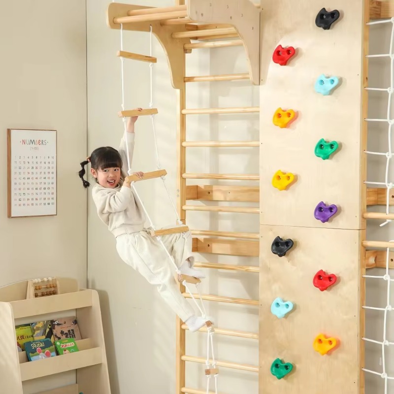 Kids Outdoor Wooden Climbing Frame - İç Mekan Maymun Barları Çocuklar İçin