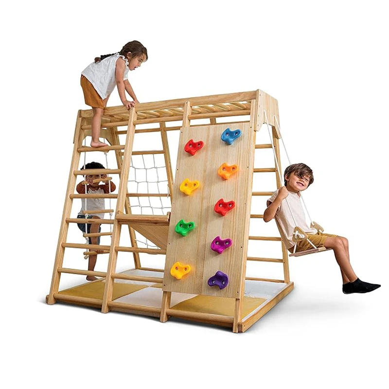 Kids Outdoor Wooden Climbing Frame - Çocuklar İçin Kapalı Oyun Alanı Aktivite