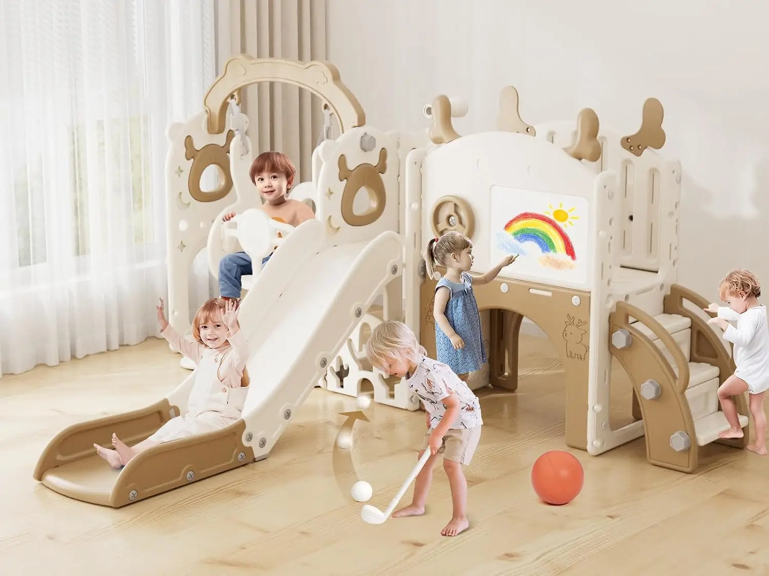 Kids Outdoor Swing And Slide - 13'ü 1 arada Çocuk Kaydırağı ve