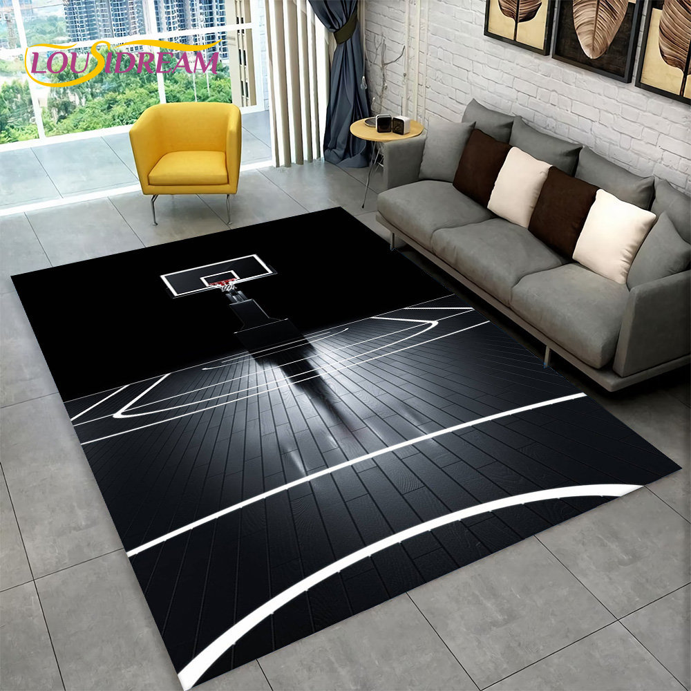 Kids Outdoor Mat Waterproof - 3D basketbol Cour karikatür alan kilim