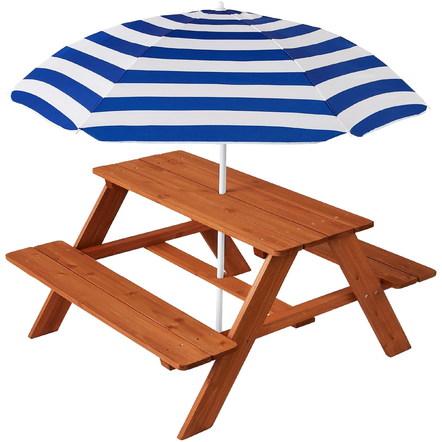 Kids Outdoor Umbrella For Table - Ahşap Çocuk Piknik Masası ve Şemsiyesi,