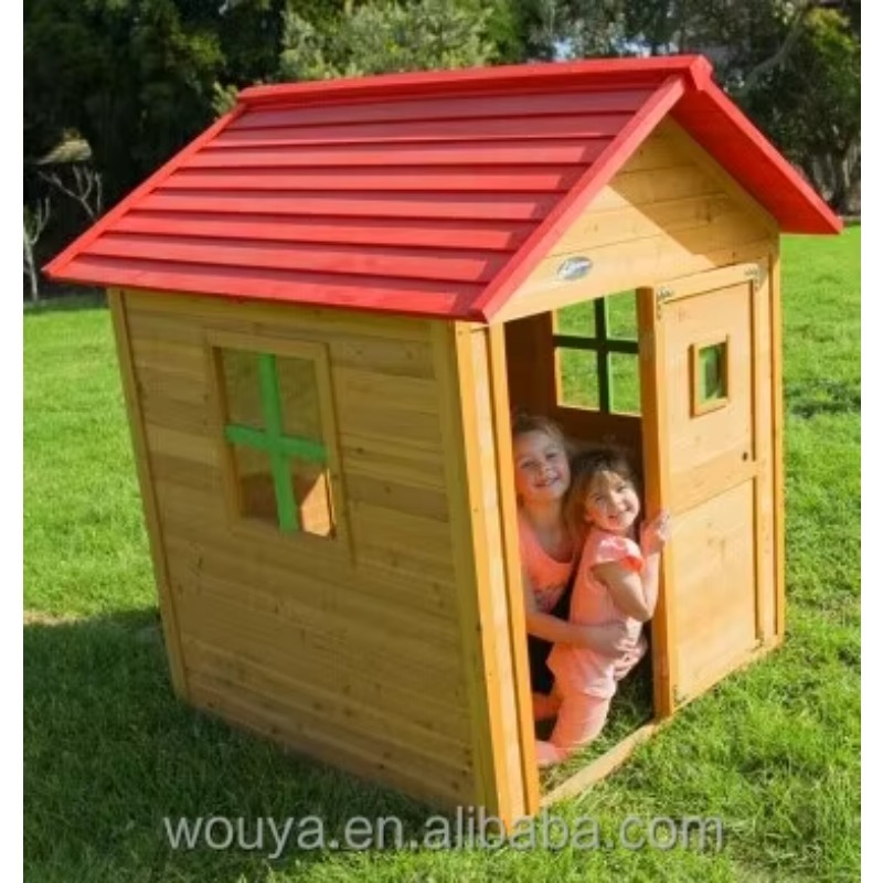 Kids Outdoor Playhouse - Ucuz Prefabrik Ahşap Oyun Evi Su