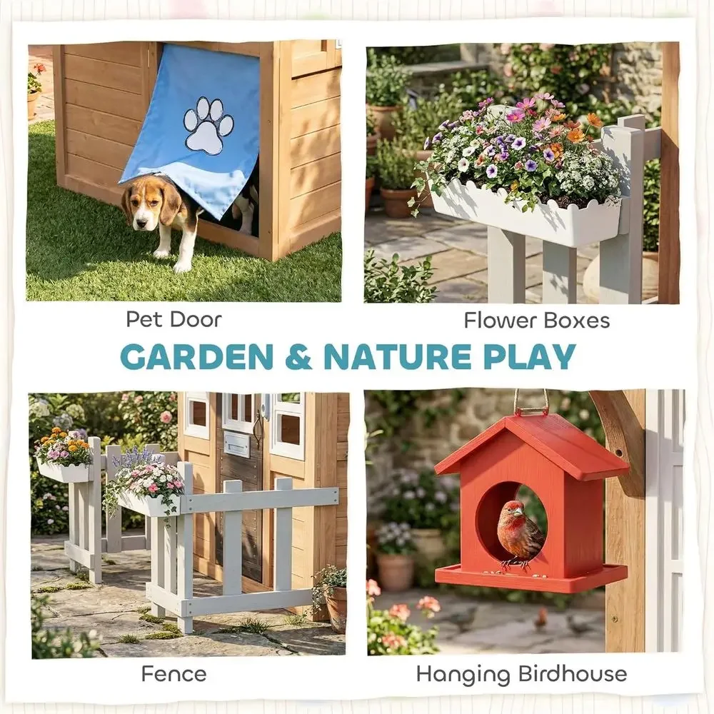 Evcil Hayvan Kapılı Qaba Açık  - Qaba Kids Outdoor Playhouse incelemesi ve fiyatı