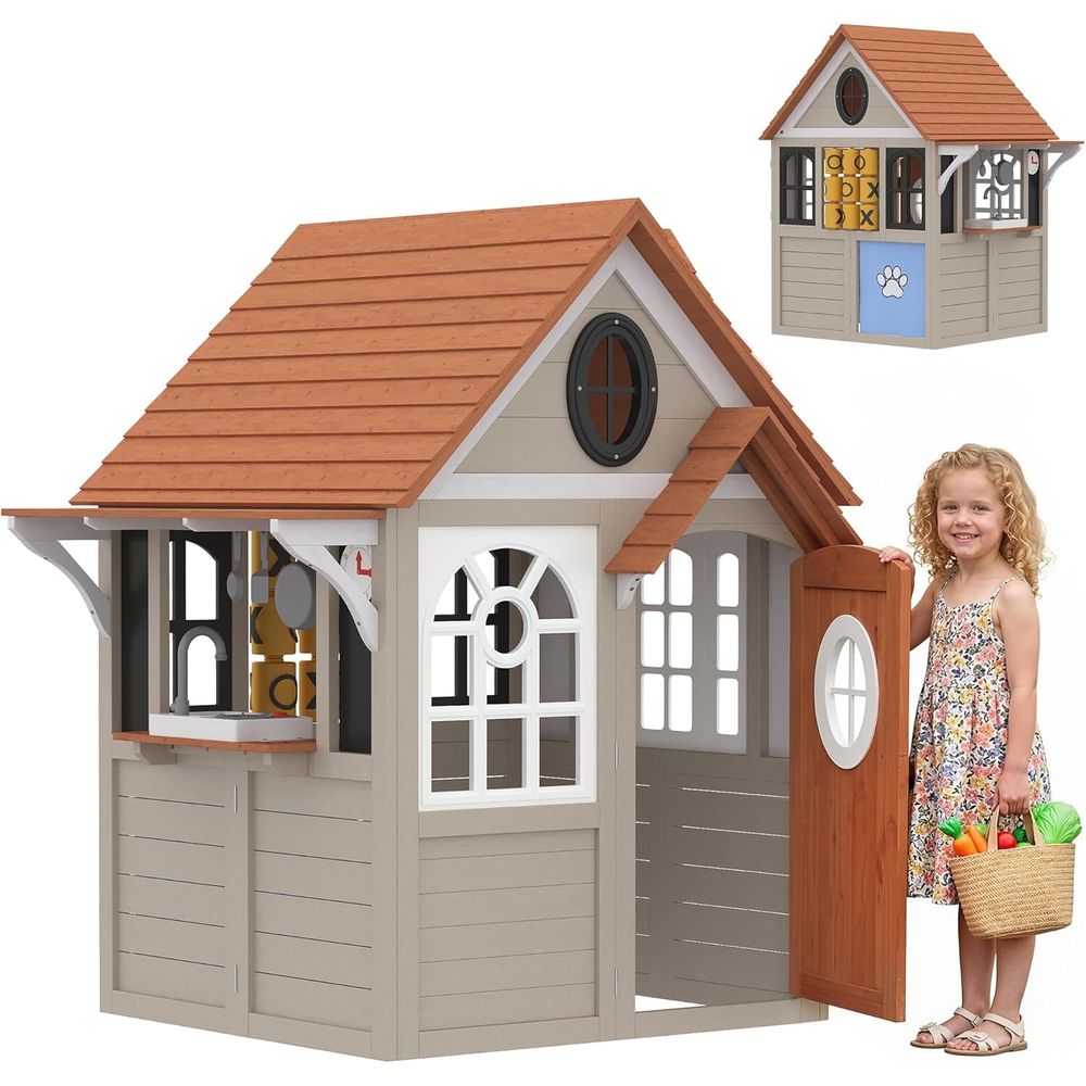 Qaba Açık Hava Oyun Evi Ahşap  - Qaba Kids Outdoor Playhouse incelemesi ve fiyatı