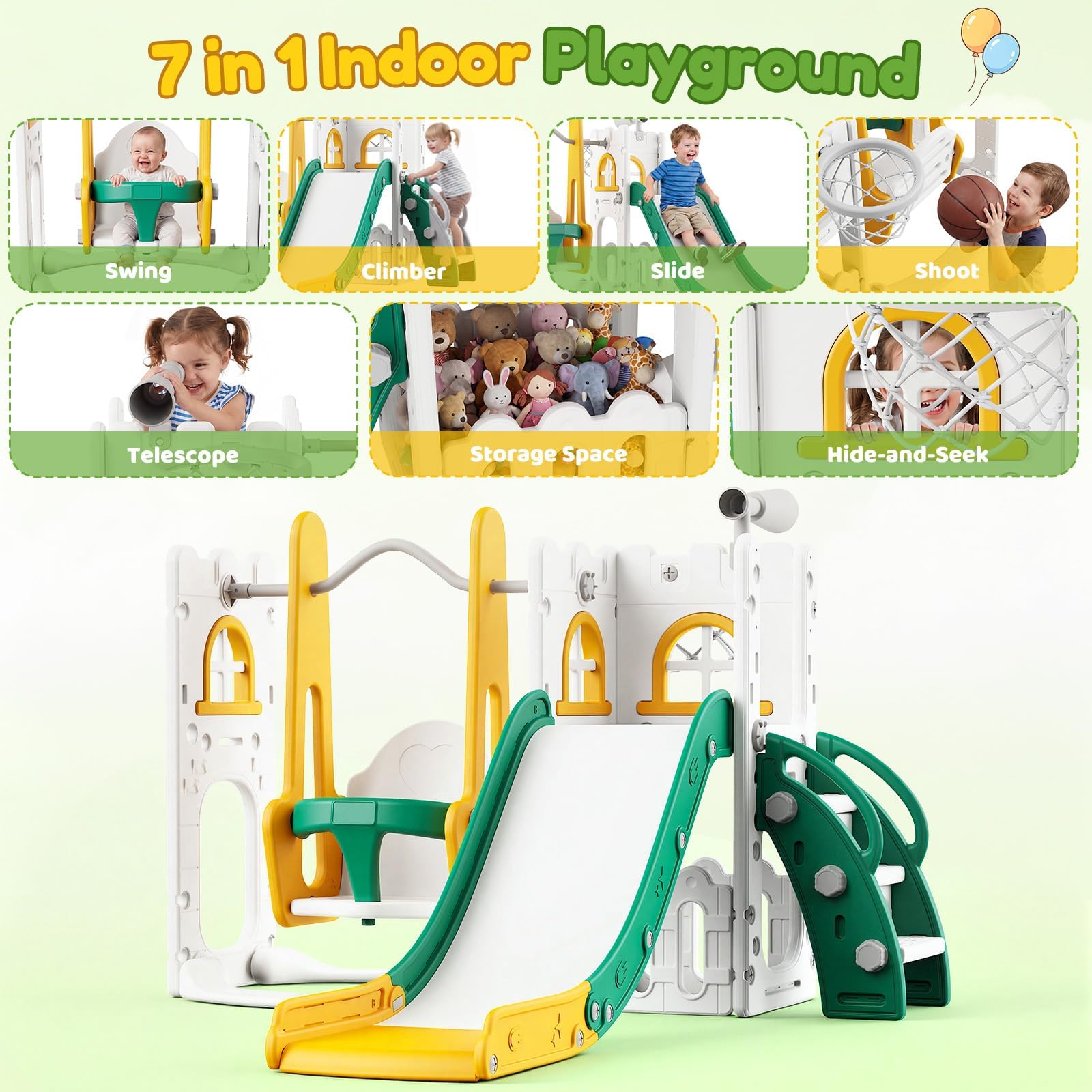 7'si 1 Arada Çocuk Kaydırağı v - Kids Outdoor Swing And Slide incelemesi ve fiyatı