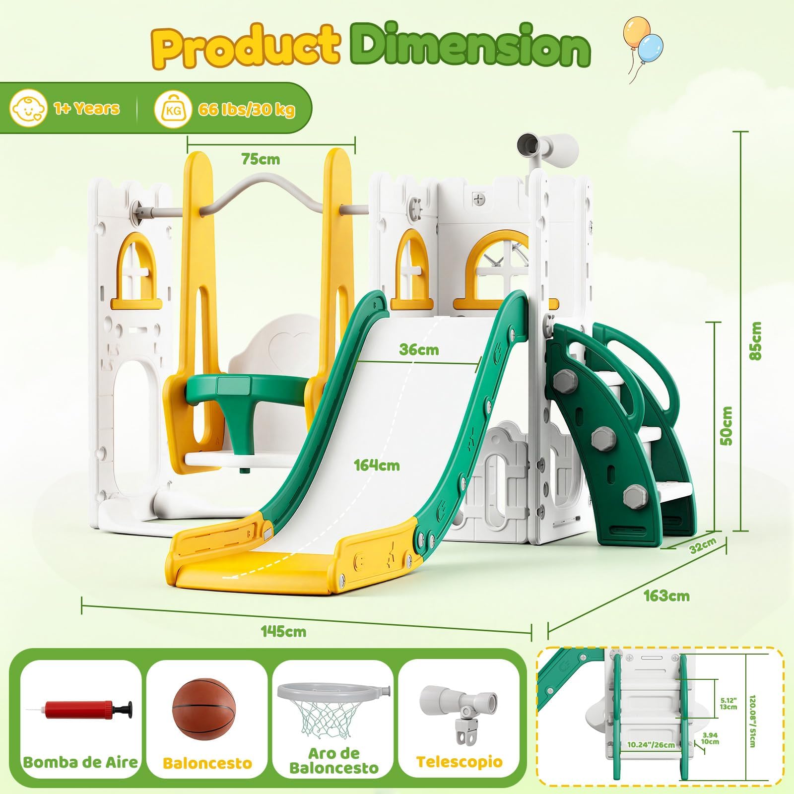 7'si 1 Arada Çocuk Kaydırağı v - Kids Outdoor Swing And Slide incelemesi ve fiyatı