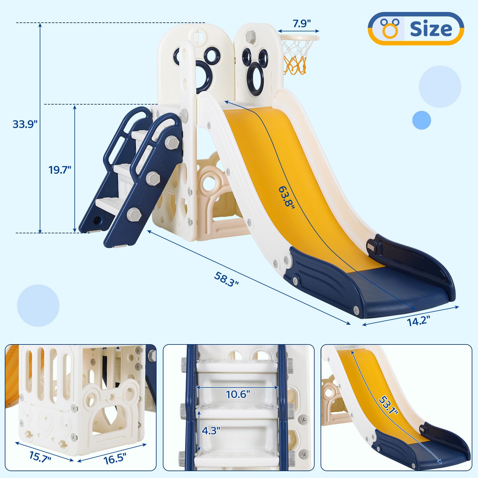 6'sı 1 Arada Çocuk Kaydıraklı  - Kids Outdoor Playground incelemesi ve fiyatı