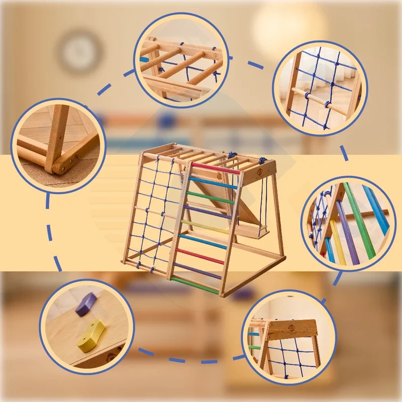 Ahşap Tırmanma Çerçevesi Kapal - Kids Outdoor Wooden Climbing Frame incelemesi ve fiyatı