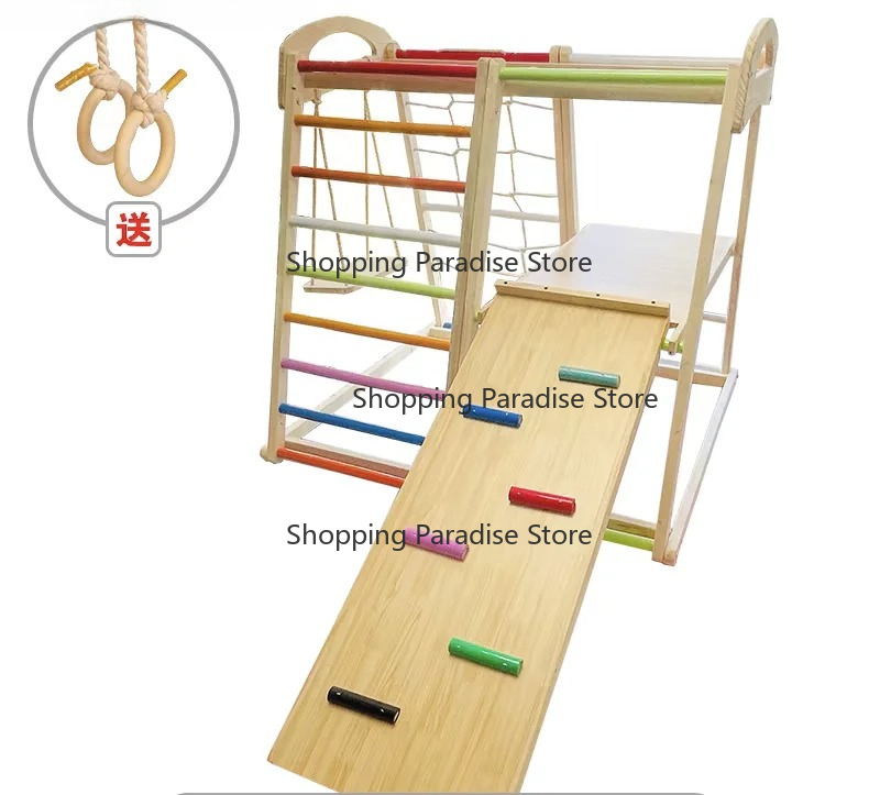 Çocuklar için Ahşap Gökkuşağı  - Kids Outdoor Wooden Climbing Frame incelemesi ve fiyatı